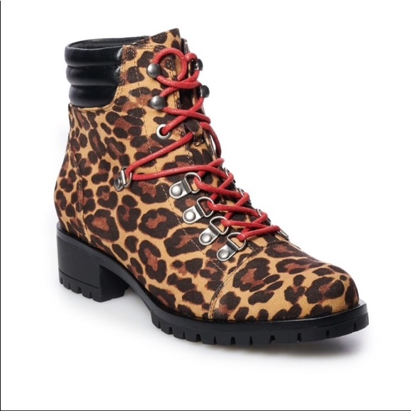 leopard print walking boots